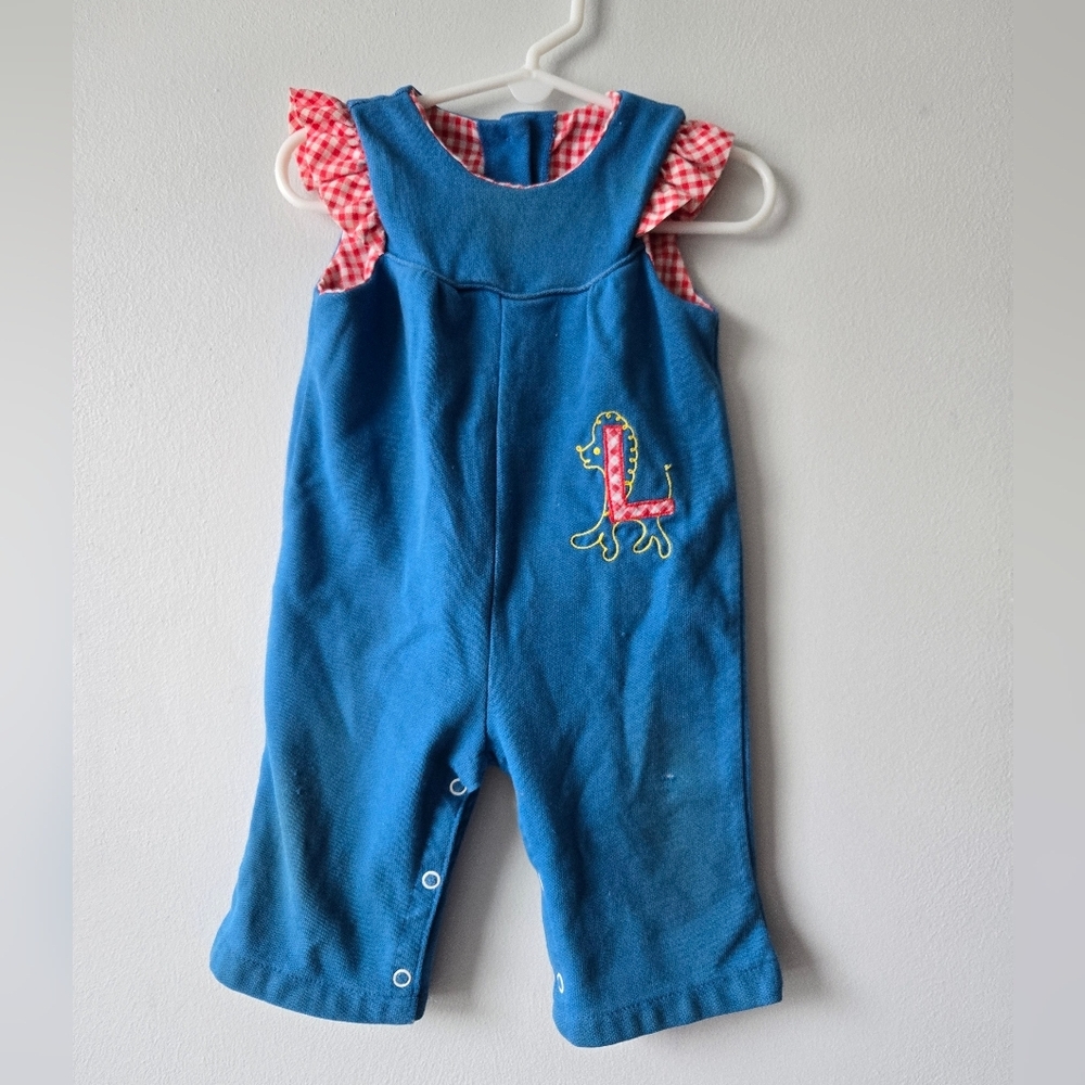 Vintage Blue Overalls L Poodle